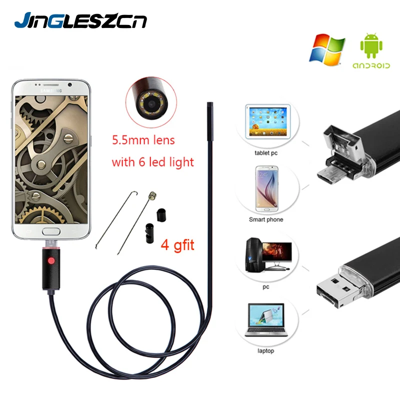 Высокое качество 3 в 1 USB Android эндоскоп камера 8 мм объектив IP67 Водонепроницаемый 6