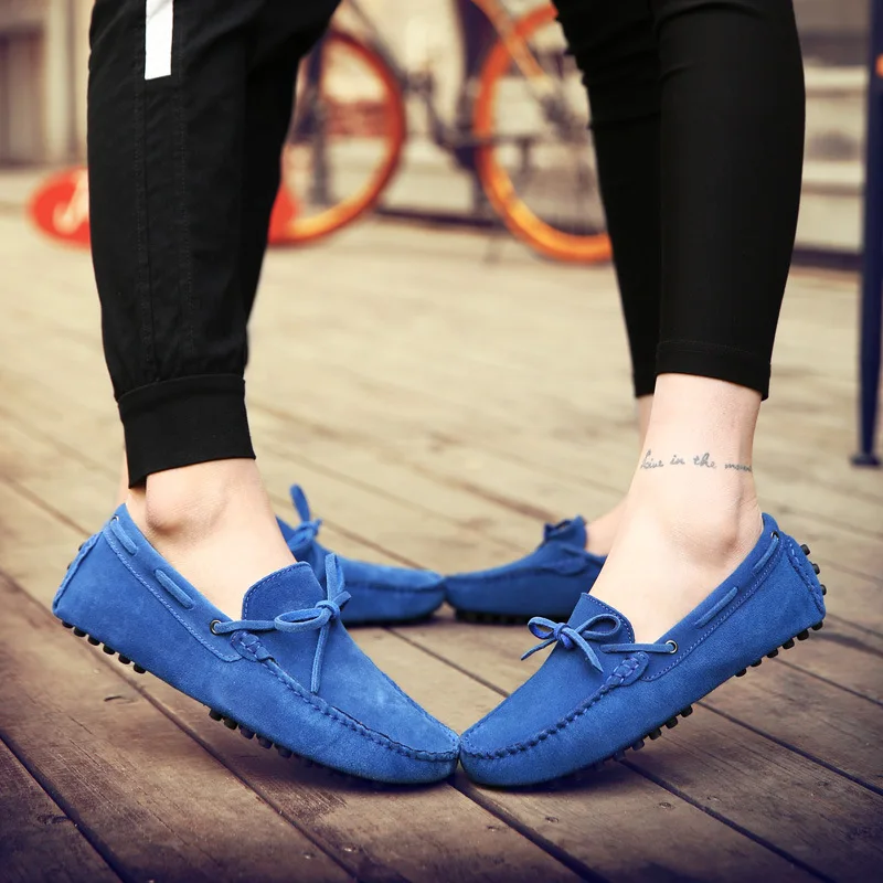 Мужская обувь из коровьей замши на плоской подошве Новинка 2018 года мужская