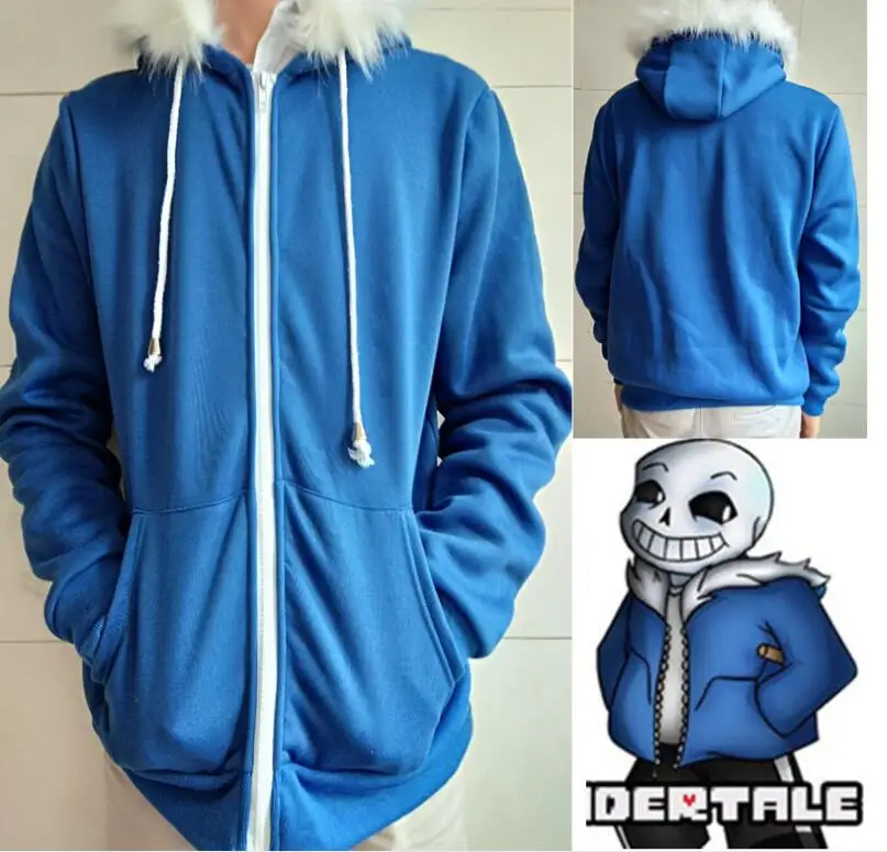 Голубая Толстовка Game Sans Undertale для косплея Папирус костюм свитшоты женские