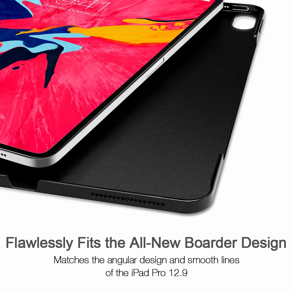 ESR, Магнитный флип-чехол для iPad Pro 12,9, из искусственной кожи, ультра тонкая прозрачная задняя крышка, трехкратный смарт-чехол для планшета, чехол для iPad