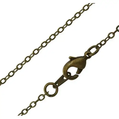 

10 pcs Antique Bronze Color Brass Necklace Making Chain Jewelry Findings link: about 1.5mm wide, 2mm long, 18" long