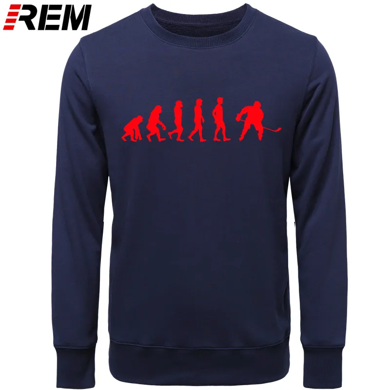 NAVY RED REN Evolution Hockeyer, мужские бутиковые повседневные популярные мужские топы из хлопка,, модные брендовые толстовки с круглым вырезом, толстовки - Цвет: NAVY RED
