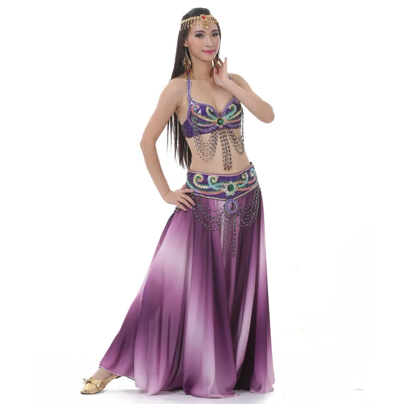 Женский костюм для восточных танцев комплект из 3 предметов танца живота с