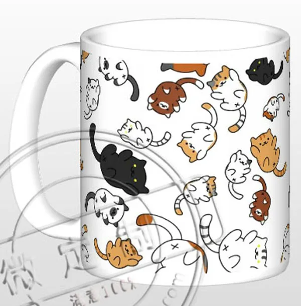 Новая керамическая кофейная кружка Neko atlifepo4 белого или цвета чашка с изменением