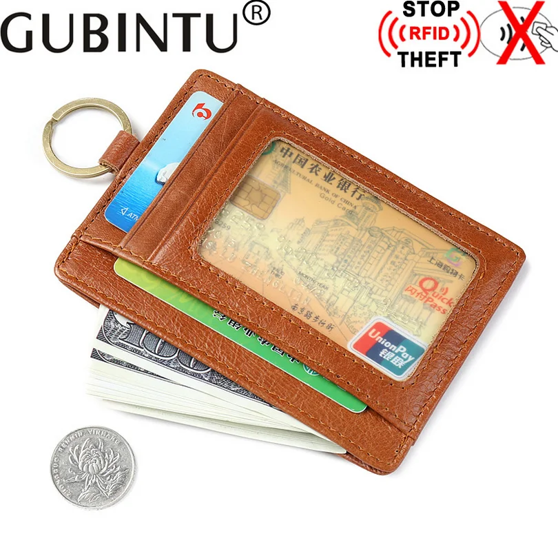 Gubintu Пояса из натуральной кожи анти-магнитные короткие бумажник Для мужчин