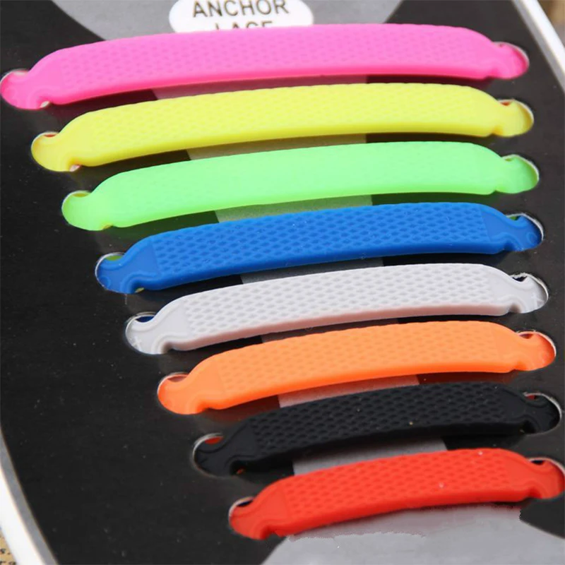 

16pcs/lot Silicone Shoelaces Elastic Shoe Laces Special No Tie Shoelace for Men Women Lacing Rubber wholesale
