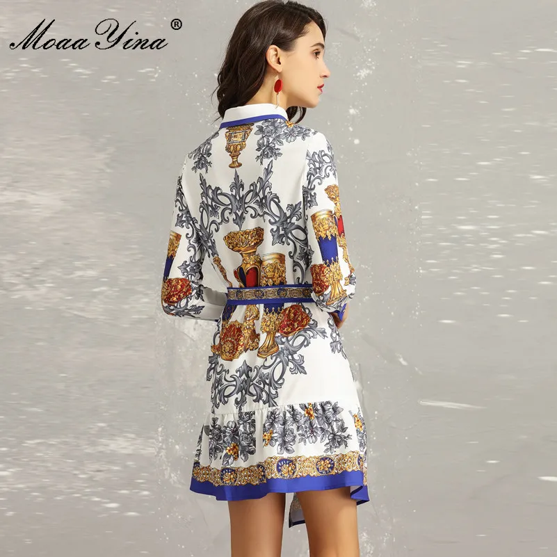 MoaaYina модное дизайнерское подиумное платье весеннее женское Асимметричное