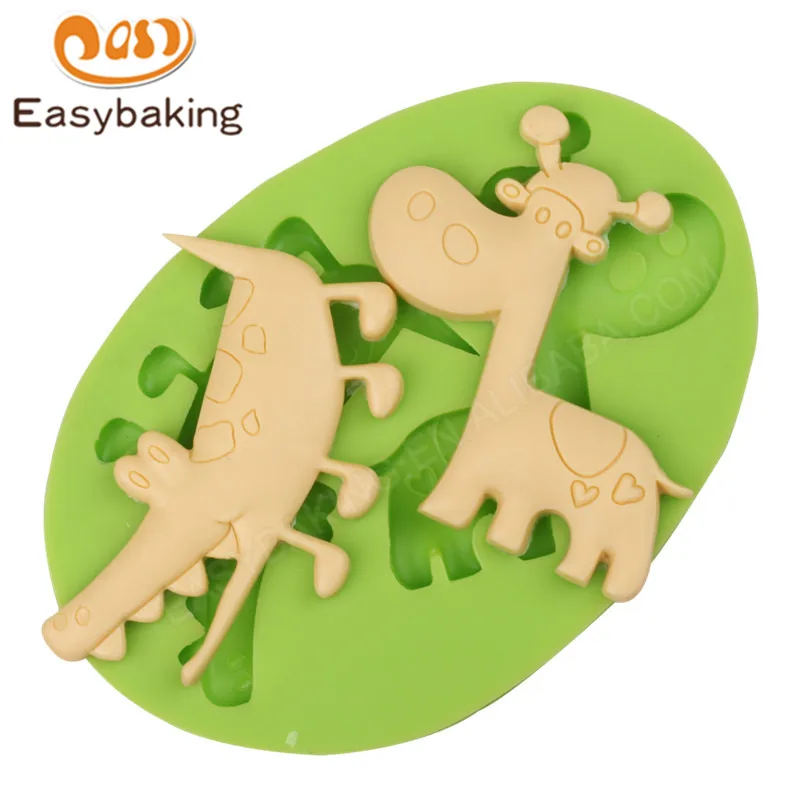 Силиконовая формочка для леденцов в форме крокодила и жирафа инструмент