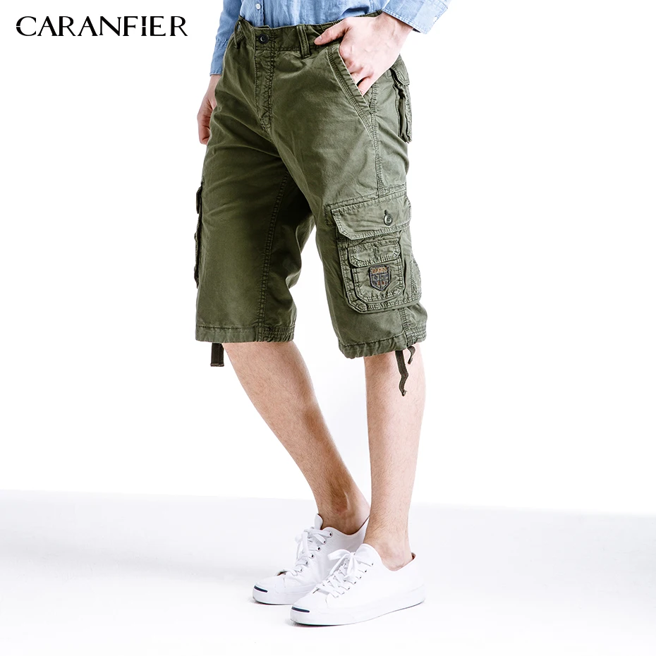 Шорты CARANFIER мужские длинные модные хлопковые повседневные армейские тактические