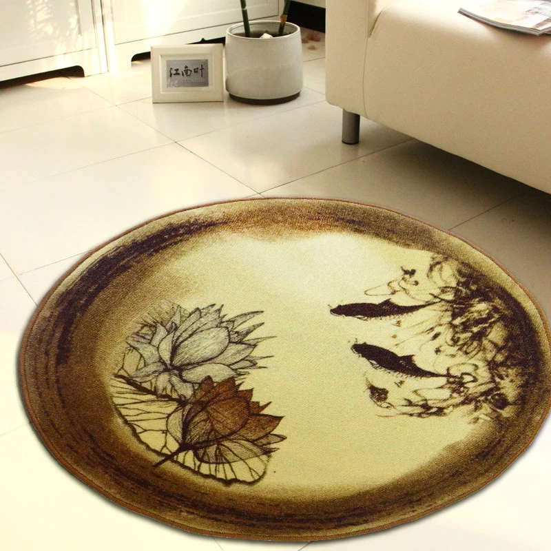 Круглый коврик китайский Стиль лотоса абстрактный ковер вращающееся кресло пол