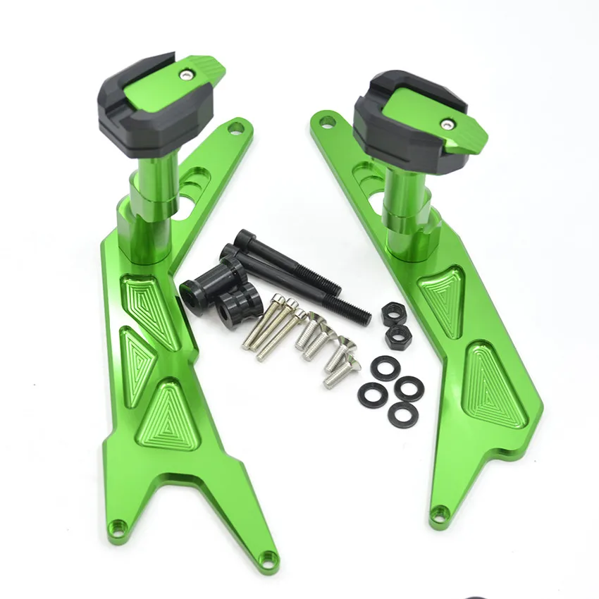 Зеленый Для KAWASAKI NINJA250 NINJA300 NINJA 250 300 2013- Мотоцикл с ЧПУ рамка ползунок Краш Pad защита от падения защита - Цвет: Зеленый