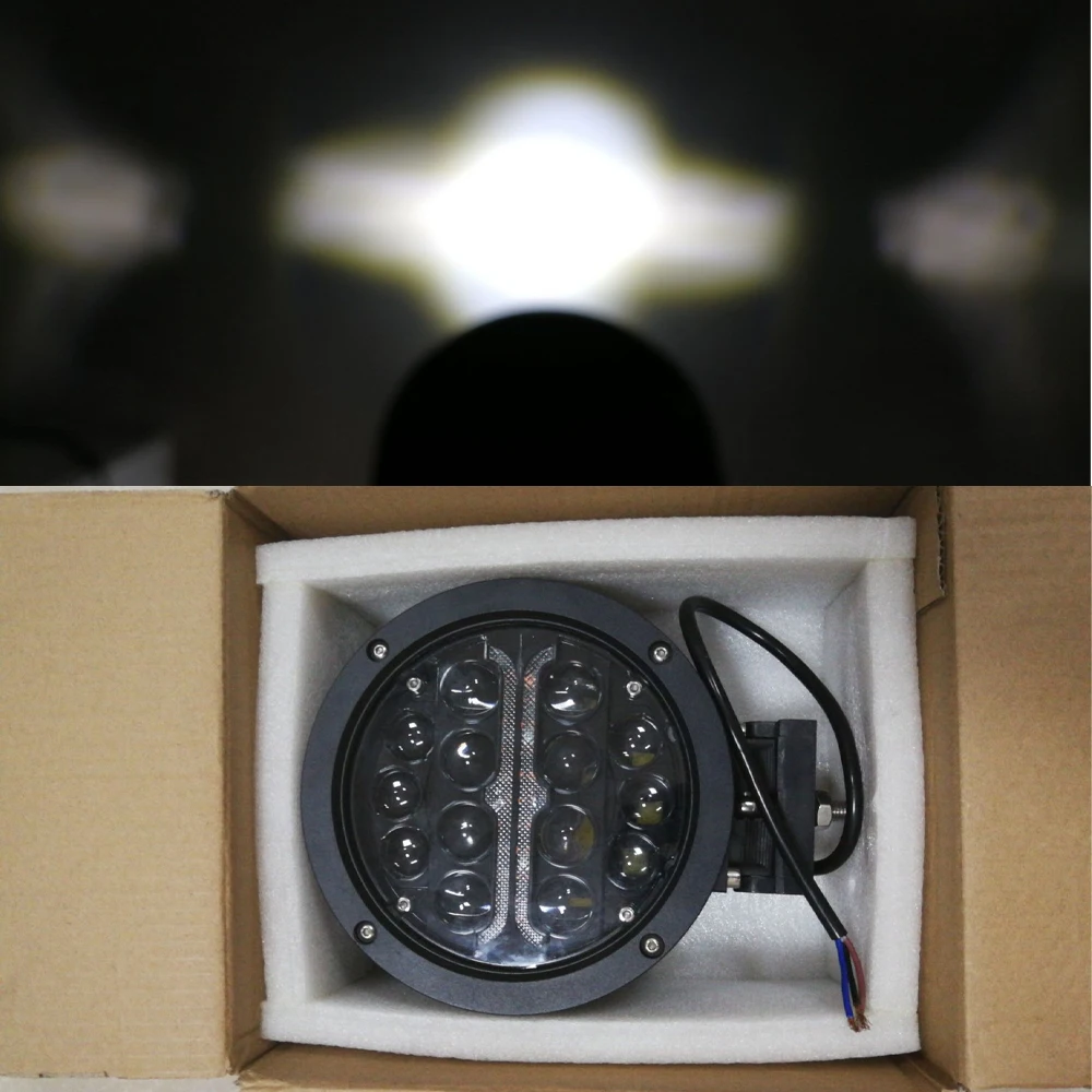 Круглый светодиодный рабочий светильник 60 Вт 7 дюймовый объектив 4D с янтарным DRL