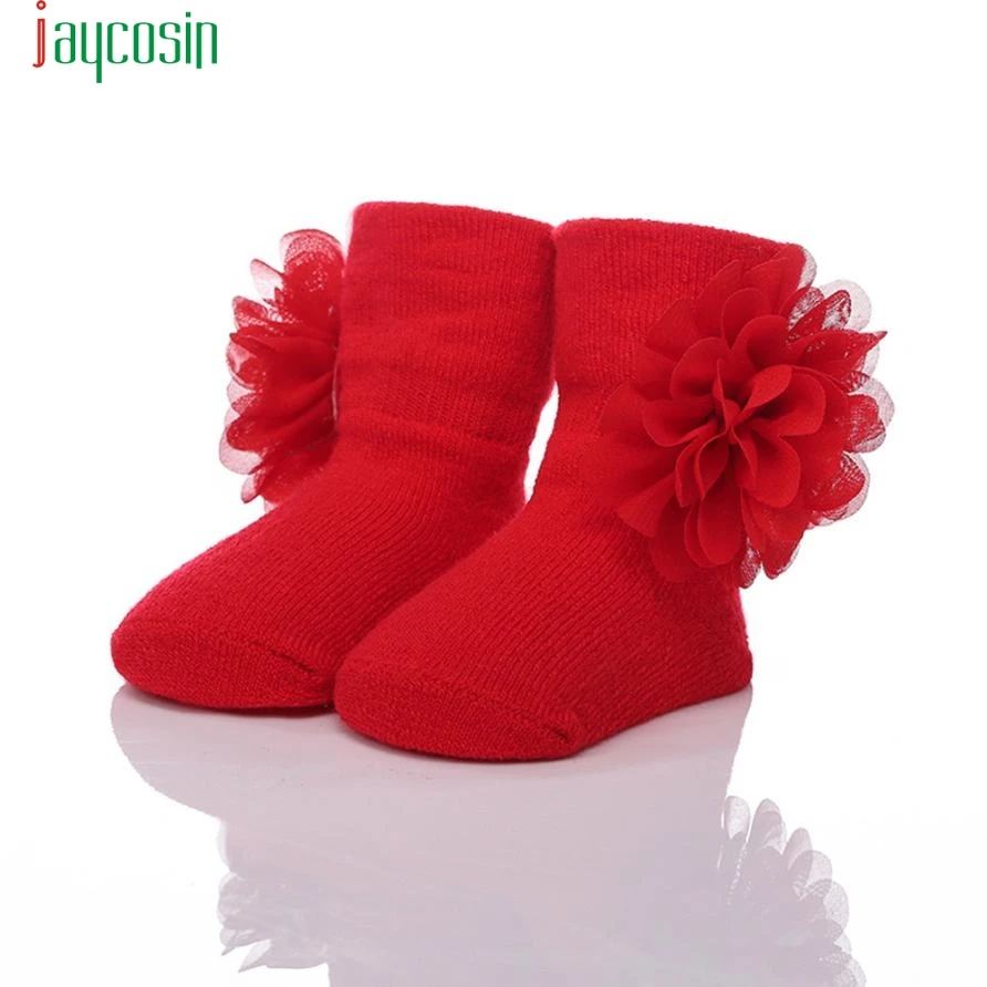 Детские носки из чесаного хлопка с цветами для малышей эластичные мальчиков и