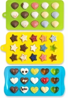 3pcsset candy molds ice cube trays hearts stars shells silicone chocolate molds