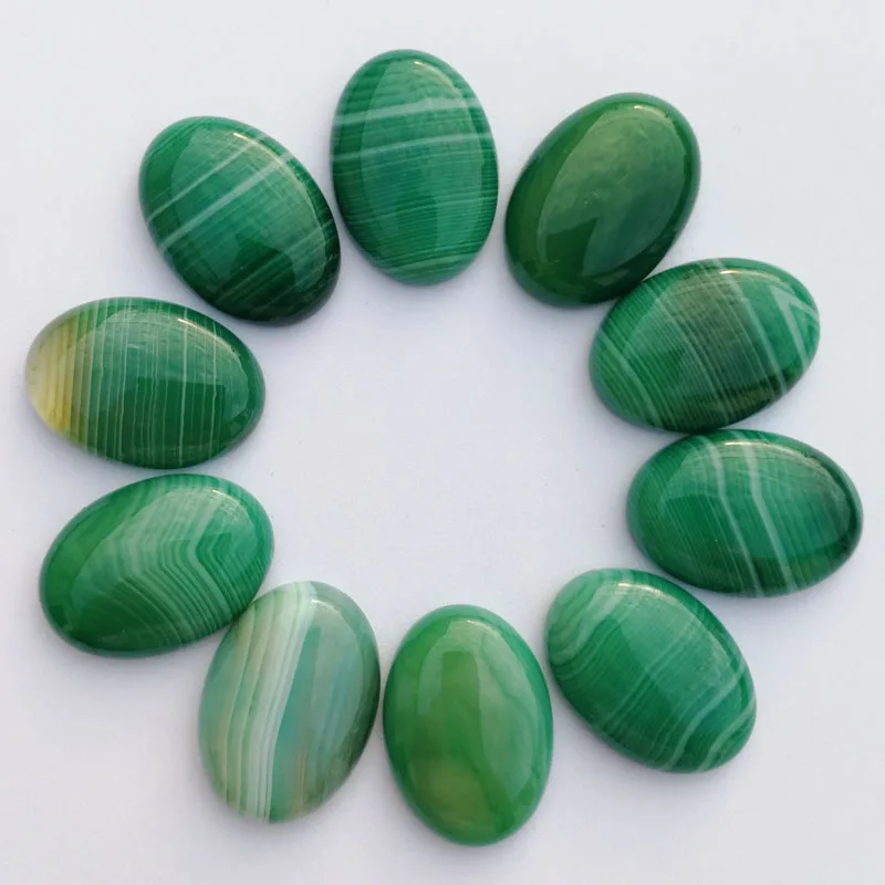 Natural Stone beads green stripe cab cabochon 25x18MM fashion stone for jewelry making 12Pcs/lot Free shipping no hole | Украшения и