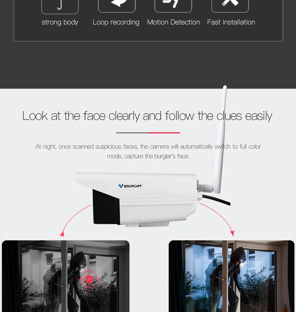 Vstarcam Wi-Fi ip-камера 1080P Водонепроницаемая уличная полноцветная камера видеонаблюдения ночного видения инфракрасная камера Bulllet EYE4 APP