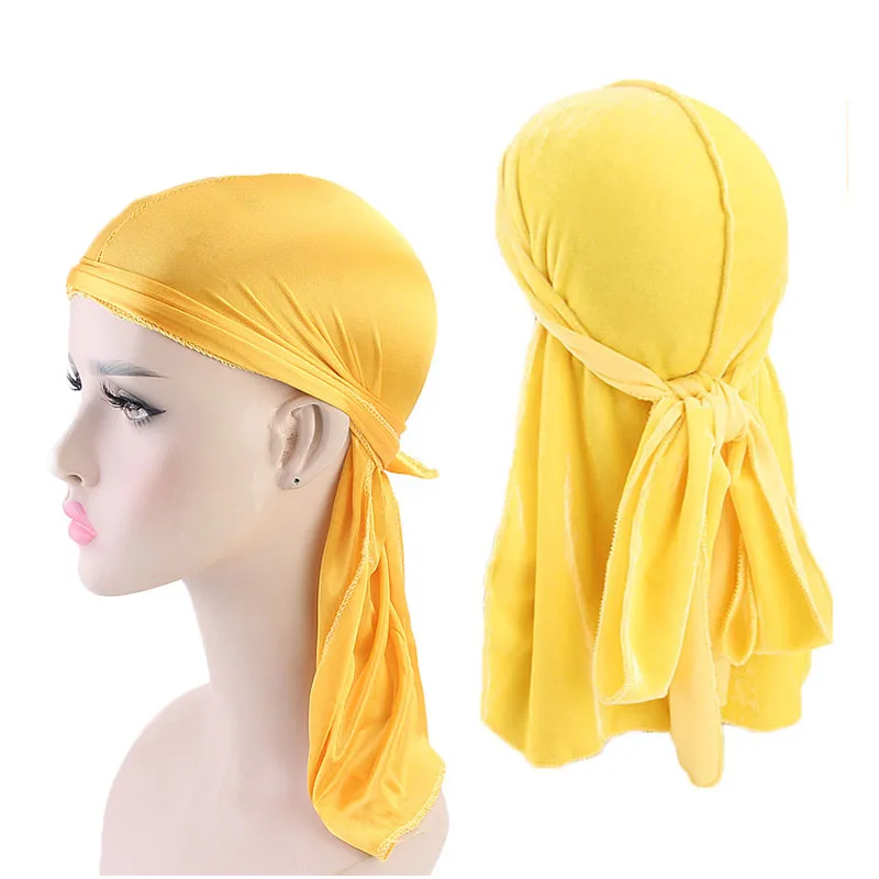 

Unisex Velvet and Silky Durag 2pcs Set Headwrap