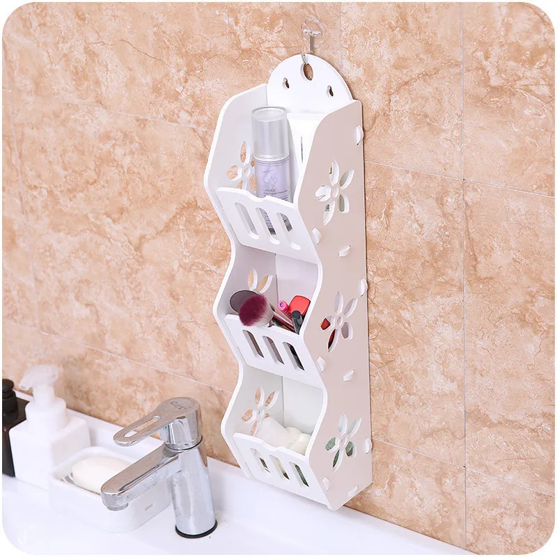 Многофункциональные бытовые DIY стеллажи для хранения косметики ванной комнаты