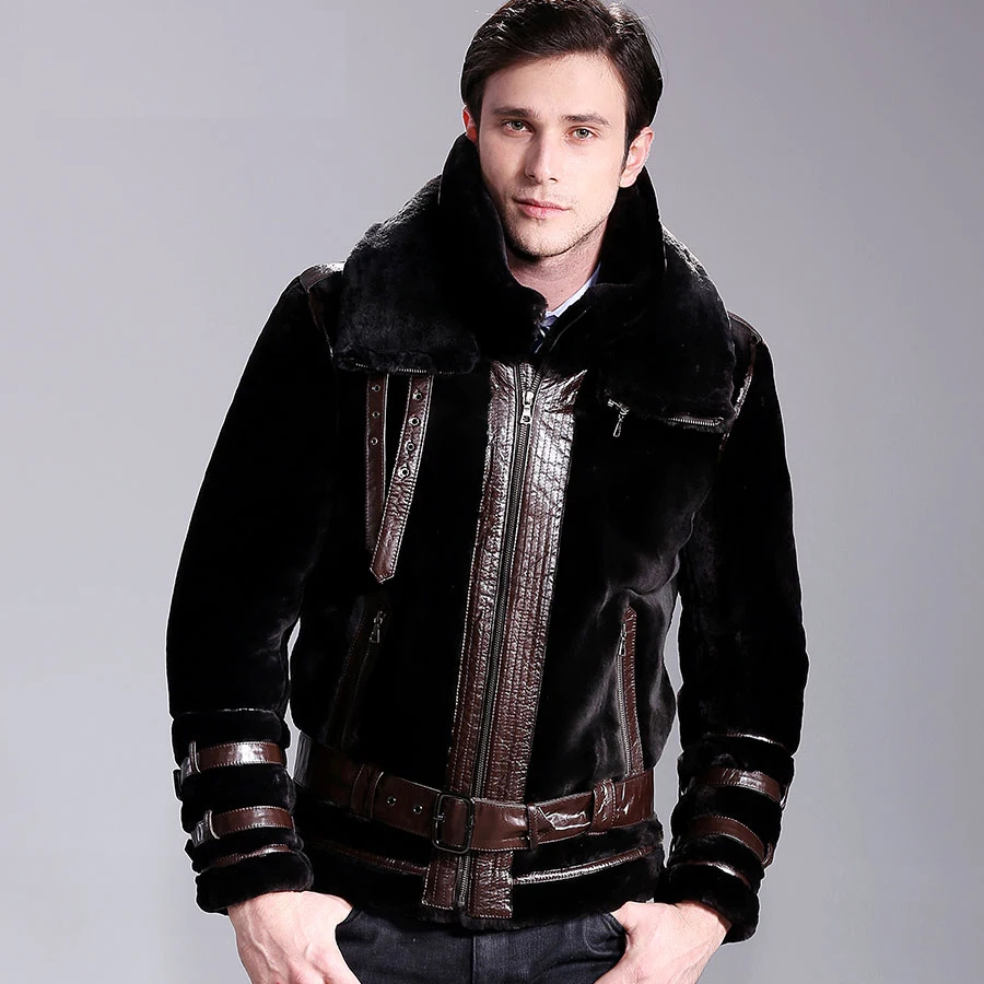 Куртка пилот Мужская зимняя из натуральной овечьей шерсти на меху|xxl clothing|xxl menxxl m |