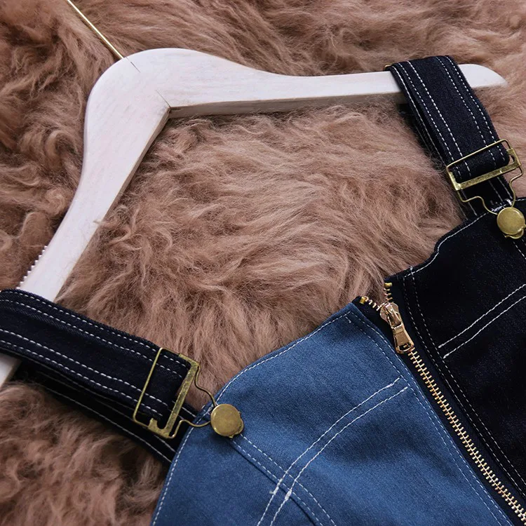 2019 весенние женские комбинезоны в стиле пэтчворк и КолорБлок уличная джинсовый