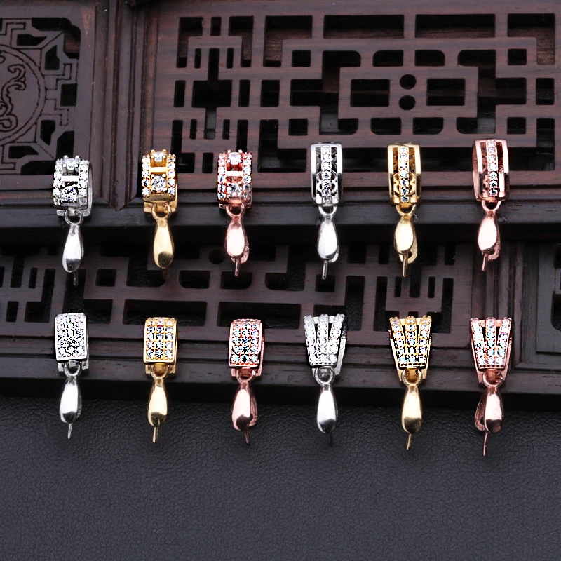 925 Sterling Silver Color Pendant Clip Clasp Pinch Bail Pendant Connectors Bail Beads Jewelry Findings DIY Jewelry Accessories