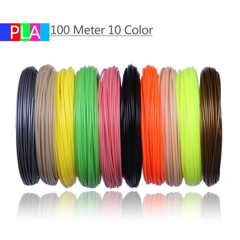 100 Meter PLA 20 цветов или 10 цветов или 5 цветов/набор 3D Ручка накаливания ABS/PLA 1,75 мм пластик резиновый печатный материал для 3d принтера Ручка накаливания - Цвет: 100 Meter PLA