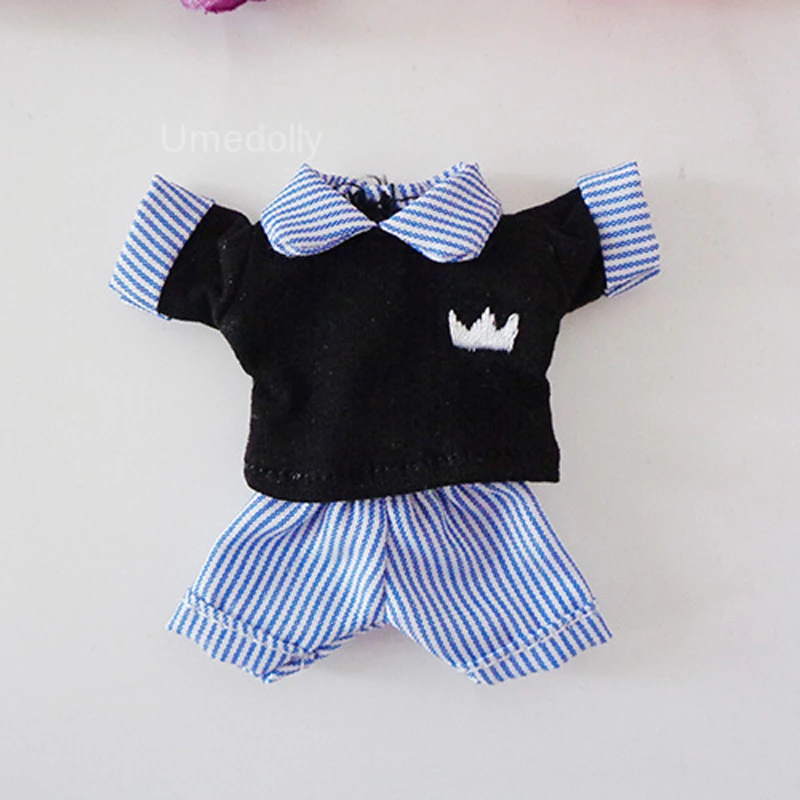 1 комплект одежды для куклы Obitsu 11 футболка в полоску + штаны OB11 1/12 BJD кукла рубашка