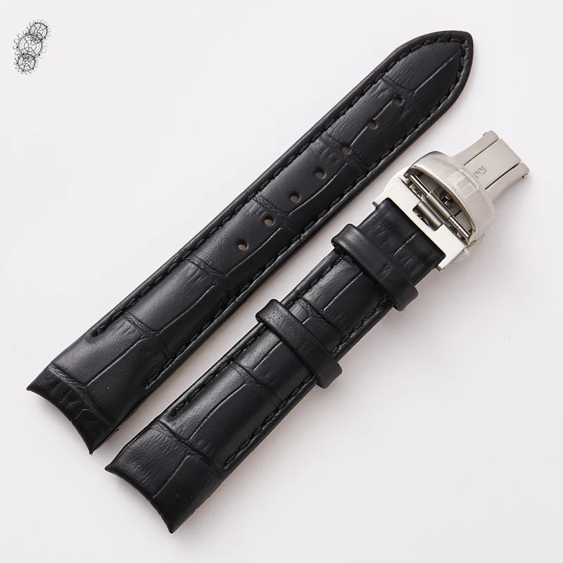 Загнутый ремешок из натуральной кожи для часов TISSOT 1853 T035 Кутюрье браслет на
