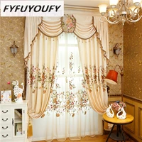 luxurious europe jacquard blackout curtains for living room with high grade embroidery curtain for bedroom voile curtain