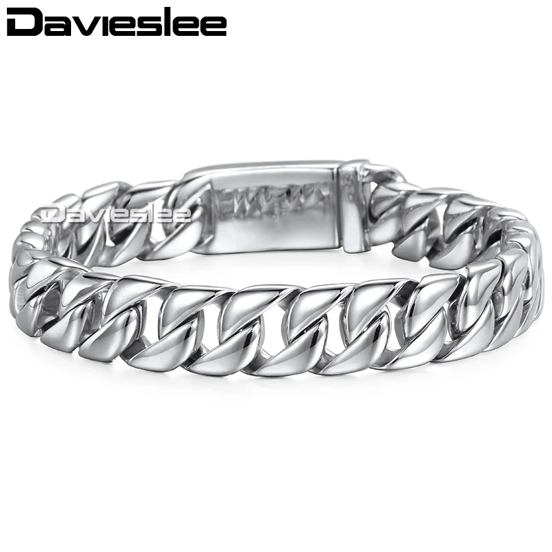 

Mens Boys Gold Silver Color 11mm 316L Stainless Steel Bracelet Smooth Curb Chain Wholesale Gift Jewelry LHB139