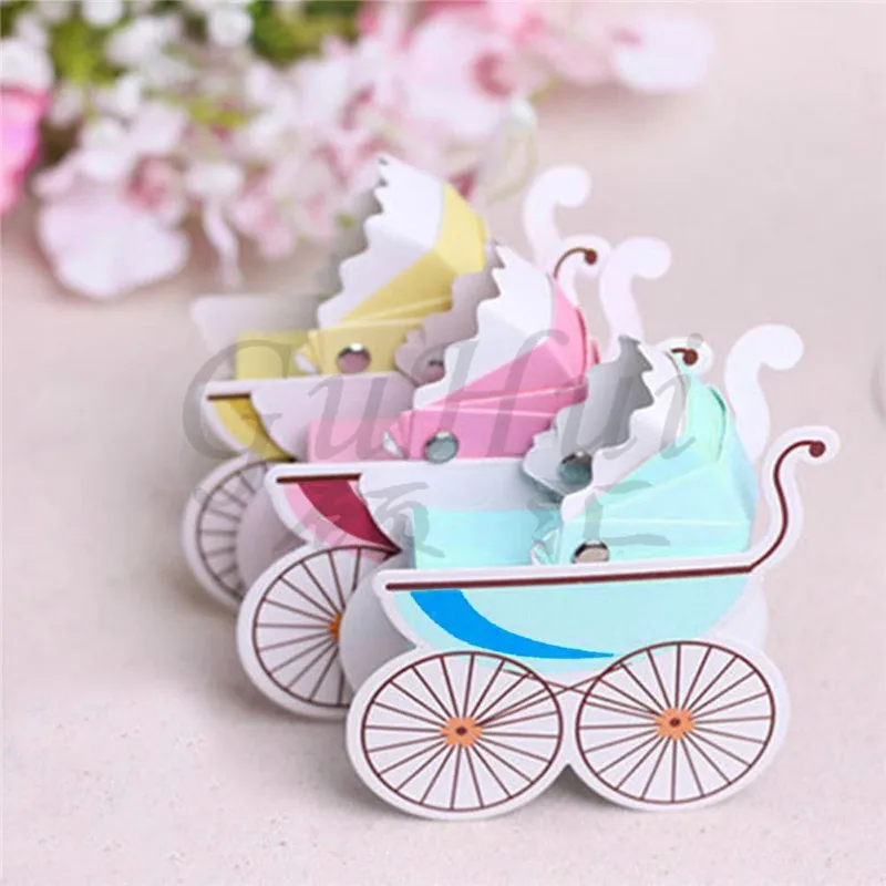 50 шт./лот Подарочная коробка для детских конфет в виде каретки держатель шоколада