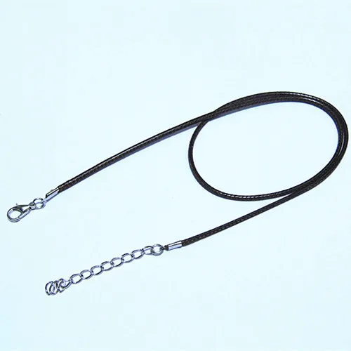 100 шт./лот 1 5 мм Черный восковой шнур ожерелье с застежкой-лобстером 45