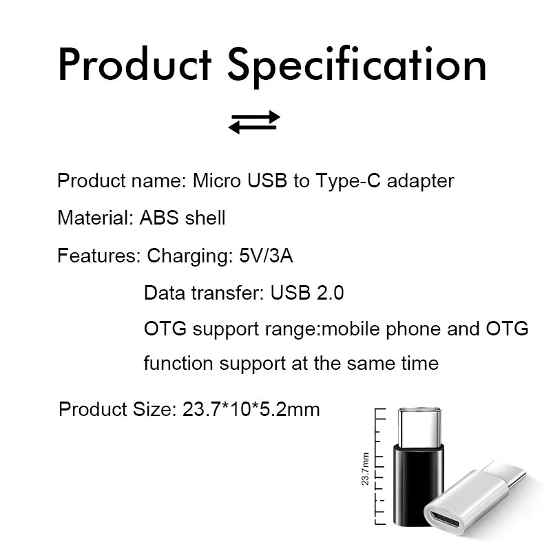 Адаптер Type c Otg Micro Usb к разъемам зарядного устройства C для Samsung Galaxy S8 S9 Plus Note 8 9 Leeco