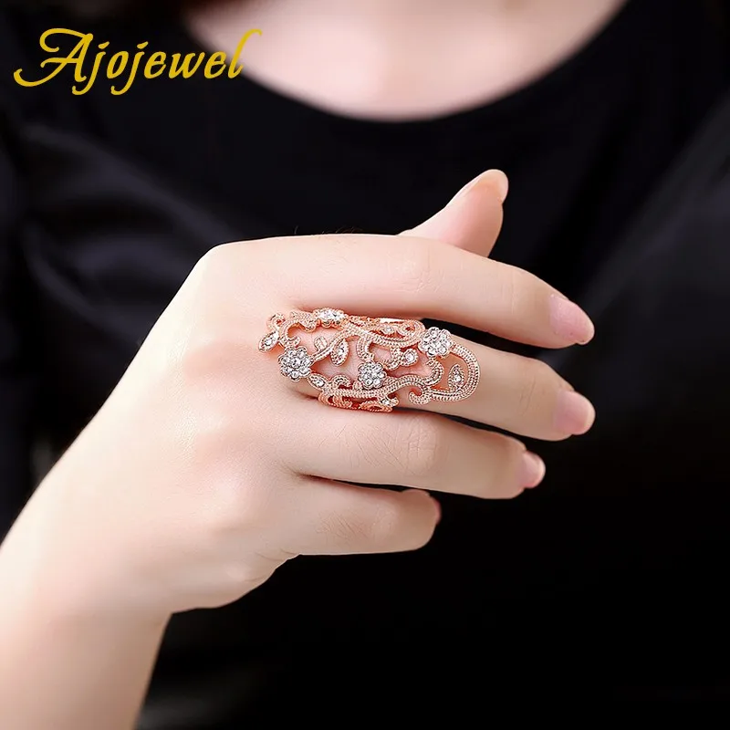 Женский Большой Аксессуар Ajojewel листья винограда цветок с фианитом Роскошный