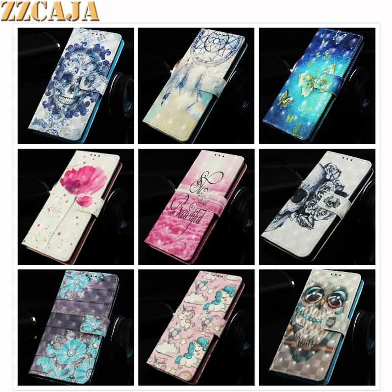 Роскошный чехол для Samsung Galaxy A10 A20 A30 A40 A50 A70 A7 (2019) с подставкой и откидной крышкой 3D