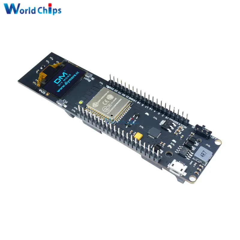 Синий ESP8266 ESP-32 CP2102 WiFi Bluetooth макетная плата модуль с 18650 держателем батареи 0,96 дюймовый oled-дисплей белый/синий/желтый - Цвет: Синий
