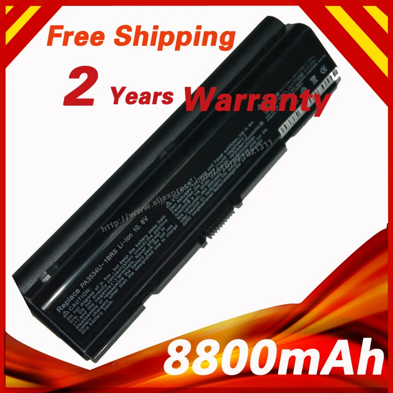 Аккумулятор для ноутбука с 12 ячейками Toshiba PA3533U 1BAS PA3534U 1BRS PA3535U PA3727U PABAS098 PABAS099