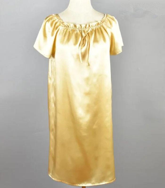 NEW ARRIVAL Mulberry Silk Nightdress Natural Satin Silk Nightgown Soft&Cool Summer Sleepshirts Nightwear Multicolor