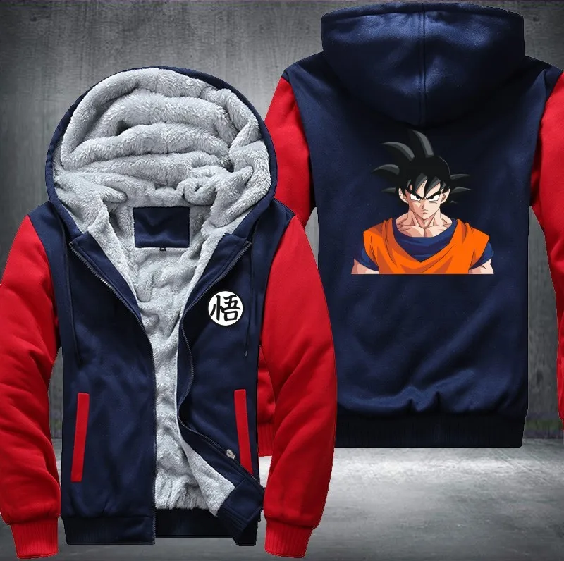 Горячая Распродажа аниме Dragon ball печати балахон Гоку Укун зима густой шерсти куртка с капюшоном мужской на молнии толстовки Большие размеры 6XL - Цвет: 12