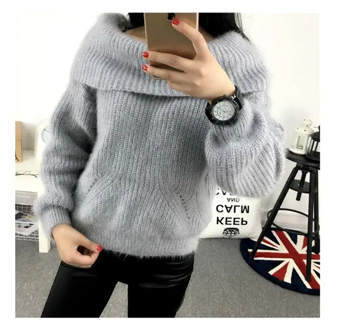 Autumn and winter short design turtleneck sweater thickening female pullover loose plus size slit neckline outerwear | Женская одежда