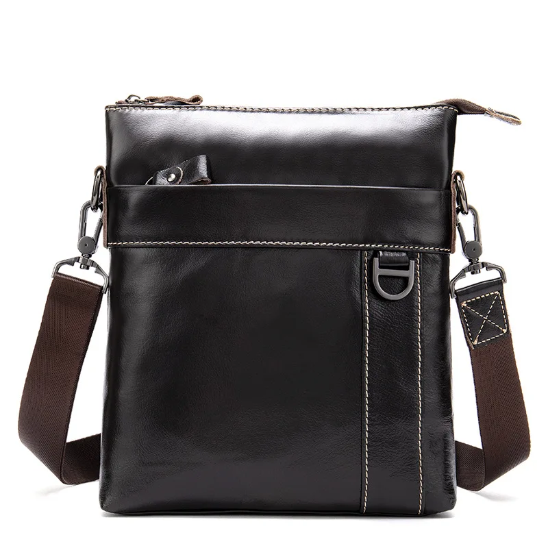 

Johnature Fashion Genuine Leather Men Small Bags 2021 New Messenger Bag Leisure Business Cowhide Vintage Shoulder&crossbody Bags