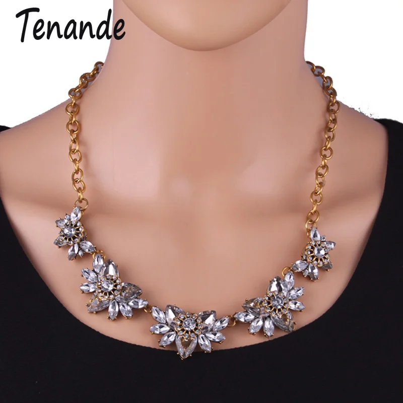 Tenande Роскошные ювелирные изделия античное золото цвет цепи ожерелья Femme Bijoux