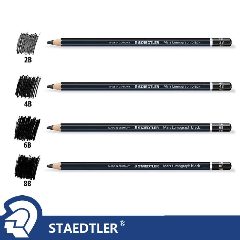 1 шт. Staedtler 100B Рисование Живопись Карандаш для эскизов уголь 2B | 4B | 6B | 8B карандаш эскиз Профессиональный пишущий угольный карандаш