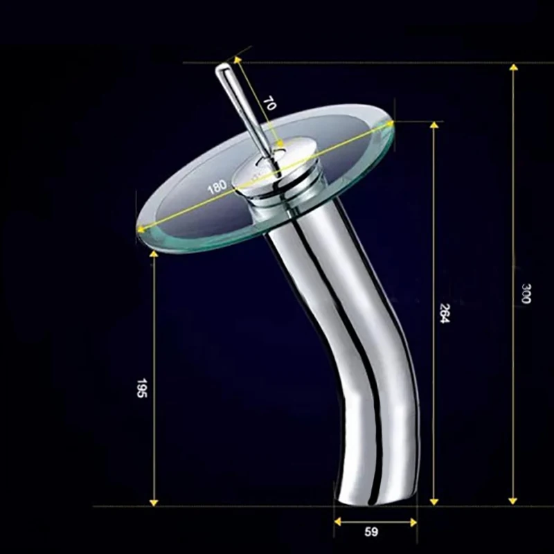 Смеситель для раковины в форме гриба с длинным горлышком ванной комнаты кран