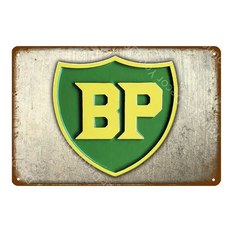 Бесплатный Воздушный BP мотор услуги металлический оловянный знак залив Эссо моторное масло плакат автомобиль АЗС гараж магазин Декор стены Искусство Живопись доска - Цвет: YD6658D
