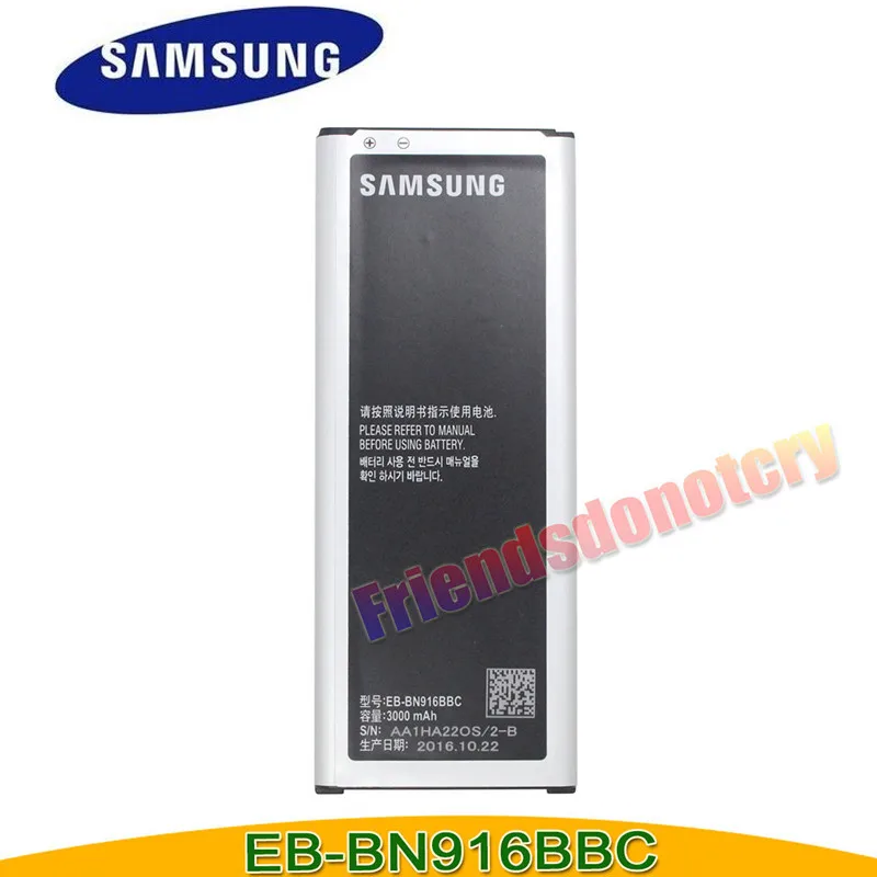 Оригинальный аккумулятор для samsung 3000 мАч Galaxy Note 4 Duos EB BN916BBC SM N9100 n9100 N9108v N9106w функция