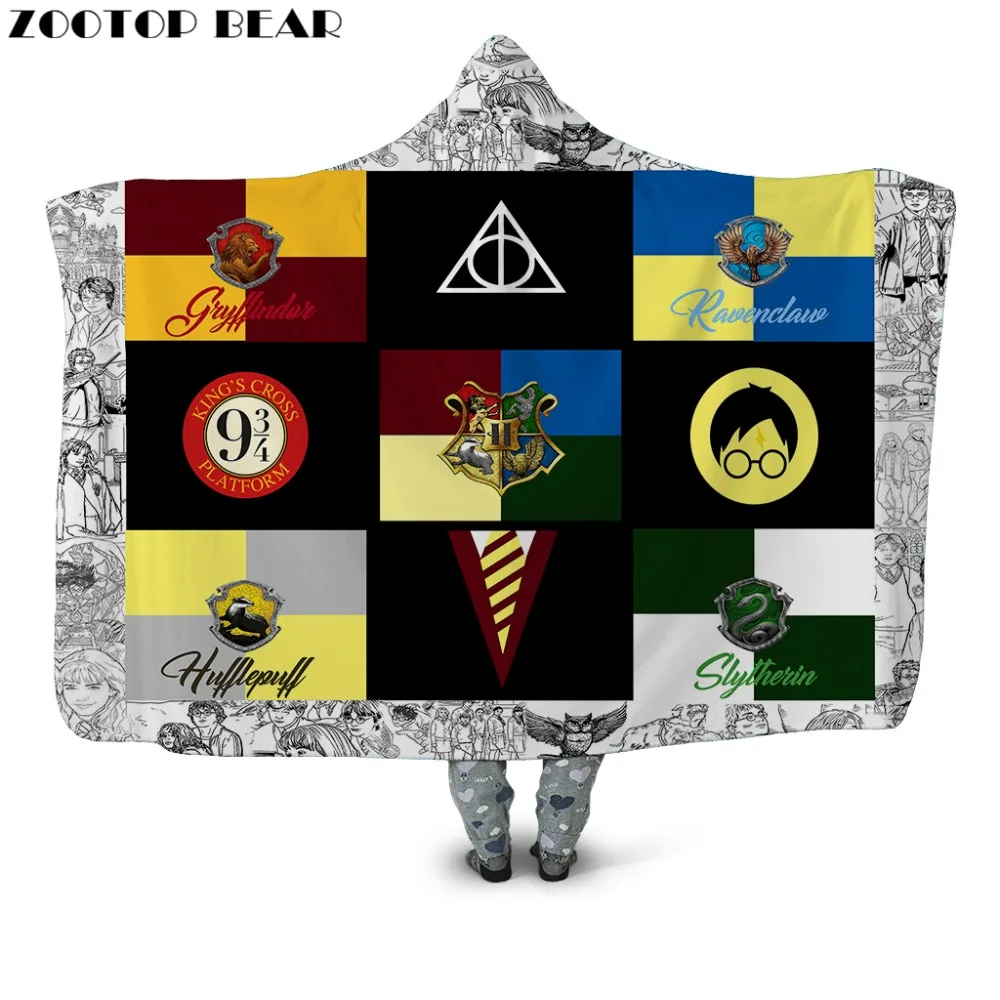 Одеяло с капюшоном в стиле аниме очень мягкое модное одеяло 3D принтом Флисовое из