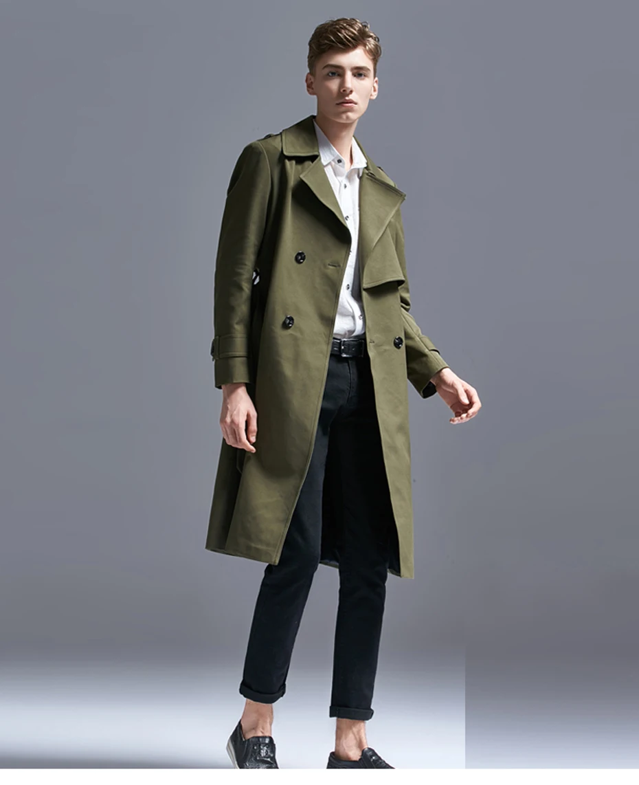 Holyrising, S-6XL, длинный Тренч, пальто для мужчин, gabardina hombre, Классическая британская ветровка, двубортный, однотонный, бежевый, ветровка, 18495-5