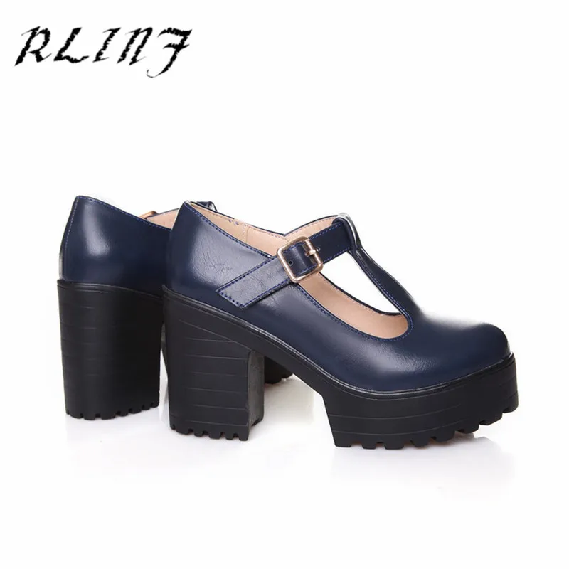 Женская обувь с Т образной пряжкой и закругленным носком|Женские туфли| |