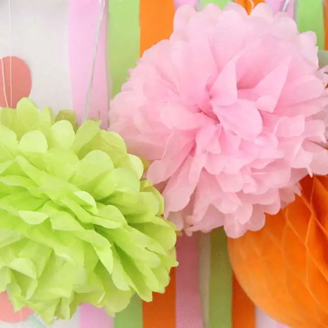 12pcs First Birthday Party Decoration Set Banner Crepe Paper Tissue Pom Girls 1st Photo Background | Дом и сад